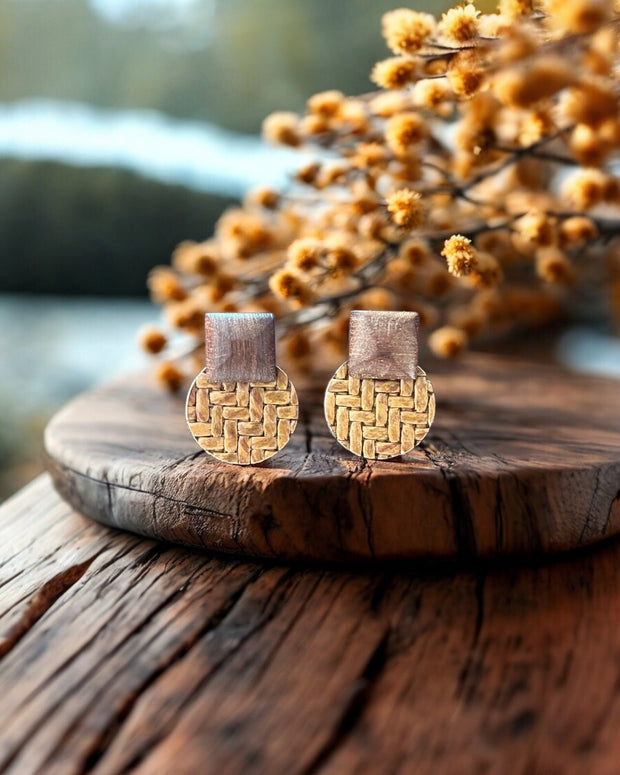 Pendientes Caoba.